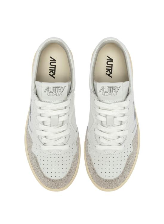 26SS 오트리 메달리스트 로우 레더 스니커즈 AULWPK01 WHTGREY BIANCO - AUTRY