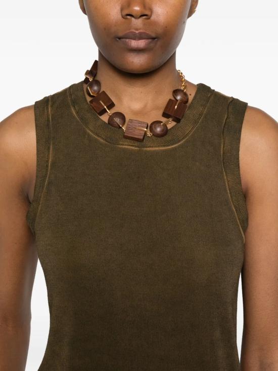 26SS 우마 왕 민소매 티셔츠 UP1030 UW240 Mustard - UMA WANG