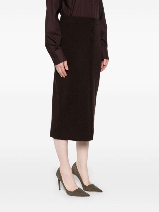 25FW 빅토리아 베컴 미디 스커트 1325KSK006604A9464 Dark Brown - VICTORIA BECKHAM