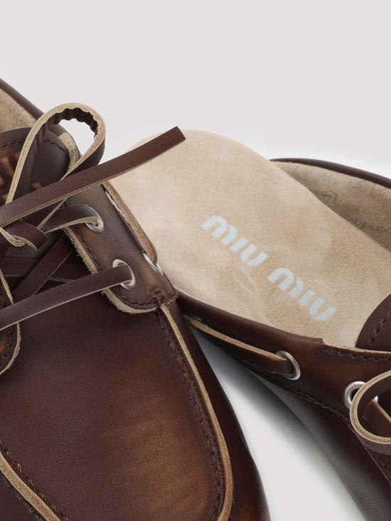 26SS 미우미우 뮬/슬리퍼 5D455EF0053F33F0038 Dark Brown - MIU MIU