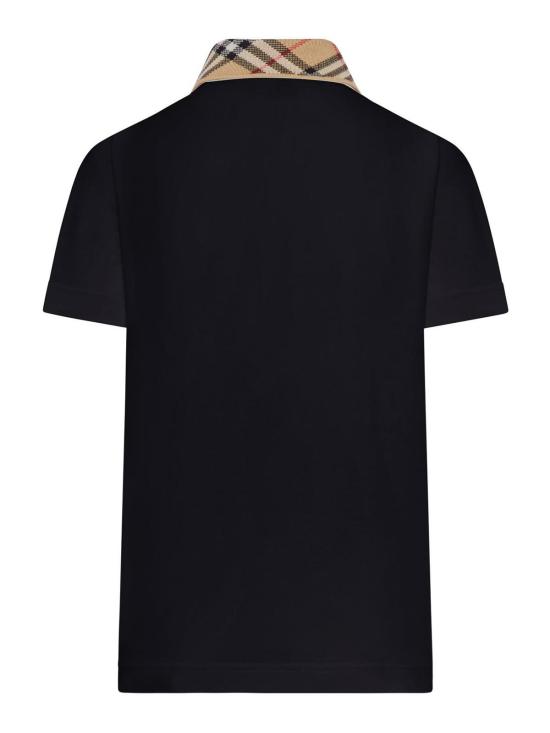 26SS 버버리 체크 칼라 코튼 폴로셔츠 8119392 Black - BURBERRY