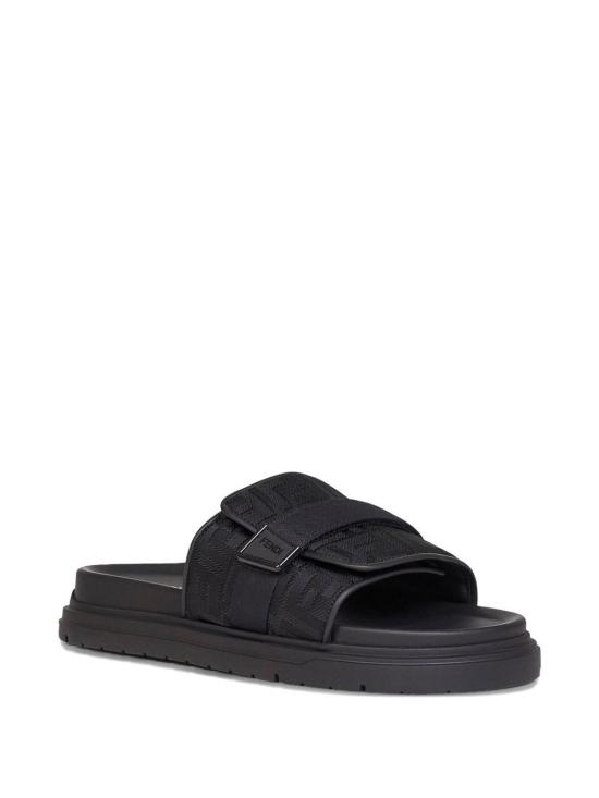 26SS 펜디 레더 FF 나일론 청키 슬라이드 7X1850AOMFF0ABB Black - FENDI