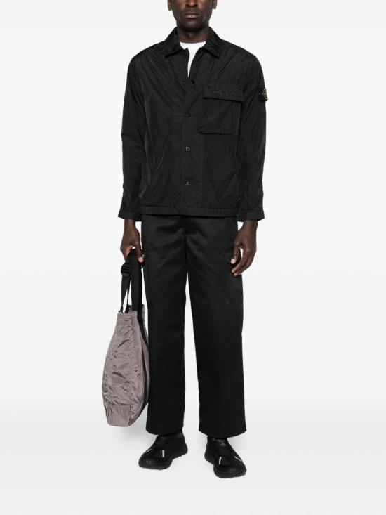 27SS 스톤 아일랜드 크링클 랩스 NY 레귤러핏 포켓 패딩 오버셔츠 L1S151200002S0A23V0029 Black - STONE ISLAND