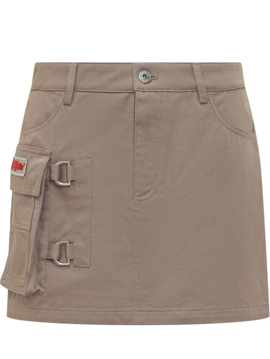 26SS 오프화이트 미디 스커트 2CU01MS26FAB001 6E27 FUNGI HAUTE RED