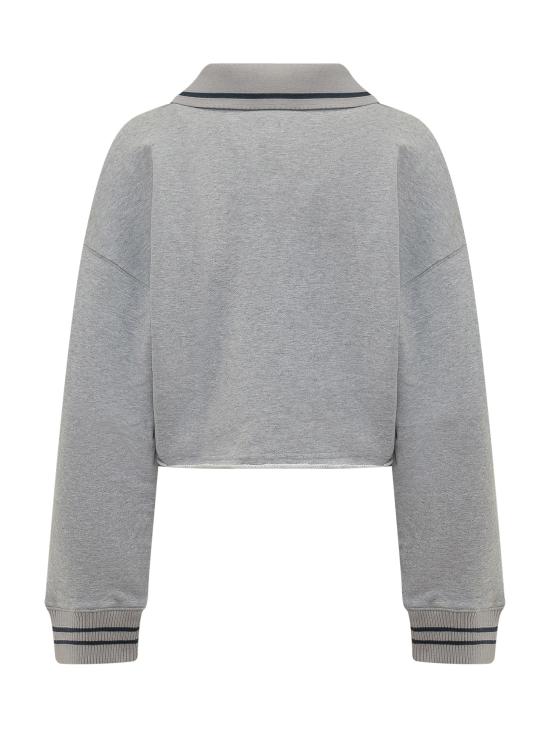 26SS 오프화이트 긴팔 티셔츠 2BA07BS26FLE001 0549 GRAY MELANGE NIGHT SKY - OFF WHITE