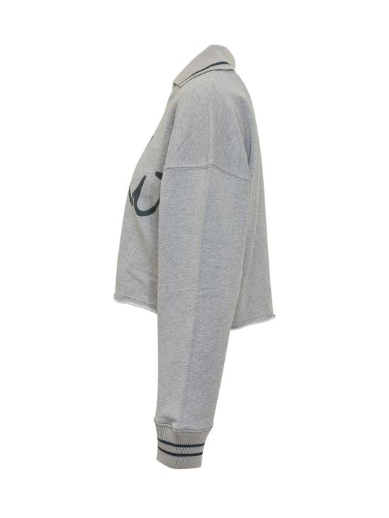 26SS 오프화이트 긴팔 티셔츠 2BA07BS26FLE001 0549 GRAY MELANGE NIGHT SKY - OFF WHITE