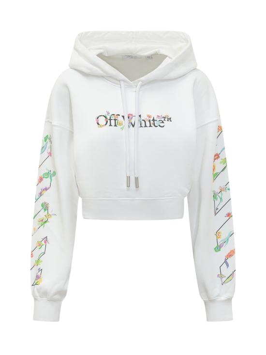 26SS 오프화이트 긴팔 티셔츠 2BB056S26FLE001 0110 WHITE BLACK