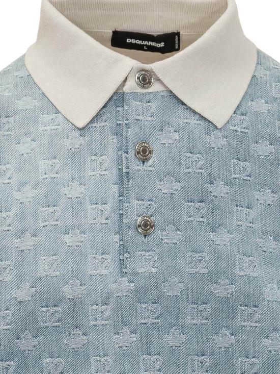 26SS 디스퀘어드2 폴로 티셔츠 S74HA1607D13193 961 OFF WHITE DENIM - DSQUARED2