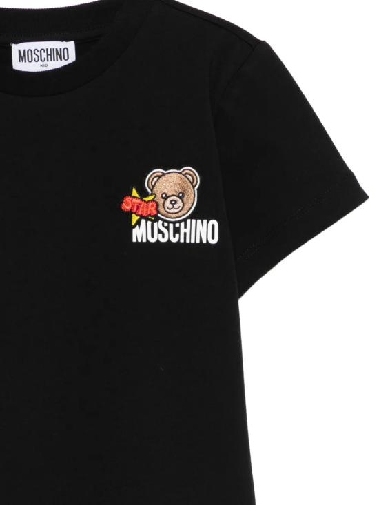 26SS [키즈] 모스키노 티셔츠 HTM058LAA24 60100 Black - MOSCHINO