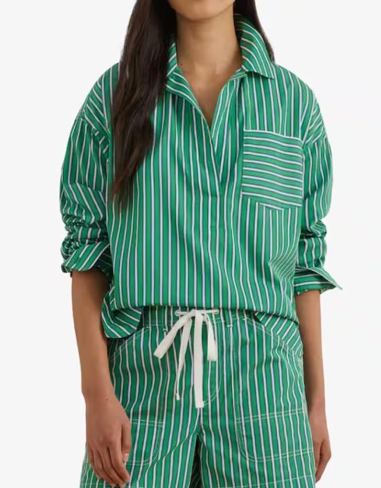 26SS 폴로 랄프로렌 블라우스 STACHEE LONG SLEEVE GREEN WHIT Green - POLO RALPH LAUREN