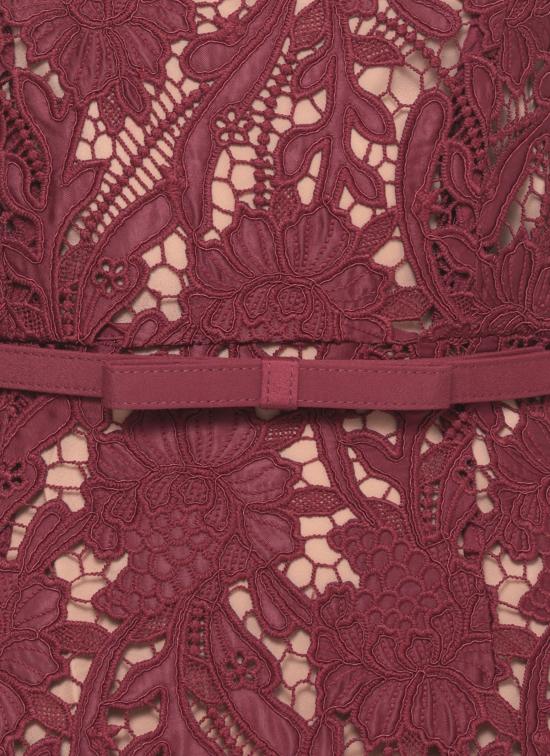 26SS 셀프 포트레이트 미디 원피스 RS26167MABU BURGUNDY GUIPUREBURGUNDY Bordeaux - SELF PORTRAIT