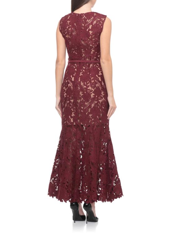 26SS 셀프 포트레이트 미디 원피스 RS26167MABU BURGUNDY GUIPUREBURGUNDY Bordeaux - SELF PORTRAIT