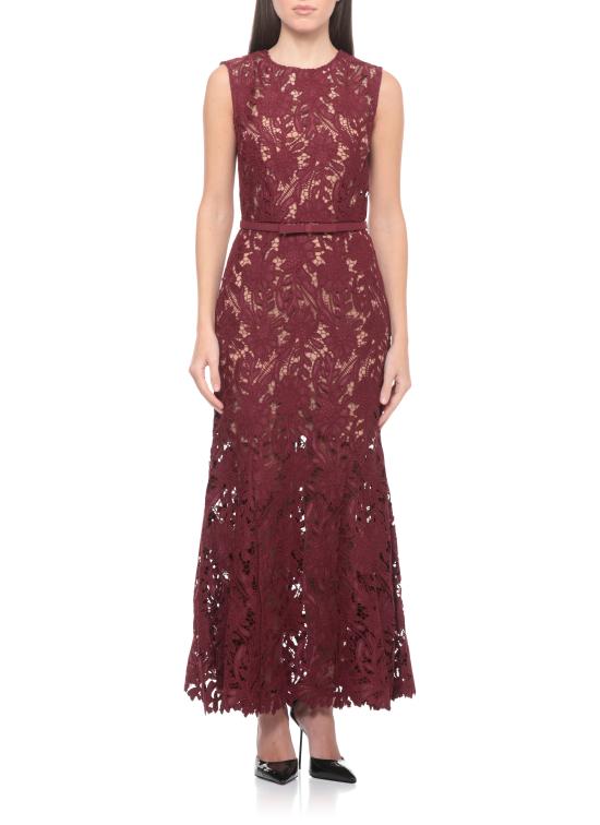 26SS 셀프 포트레이트 미디 원피스 RS26167MABU BURGUNDY GUIPUREBURGUNDY Bordeaux - SELF PORTRAIT