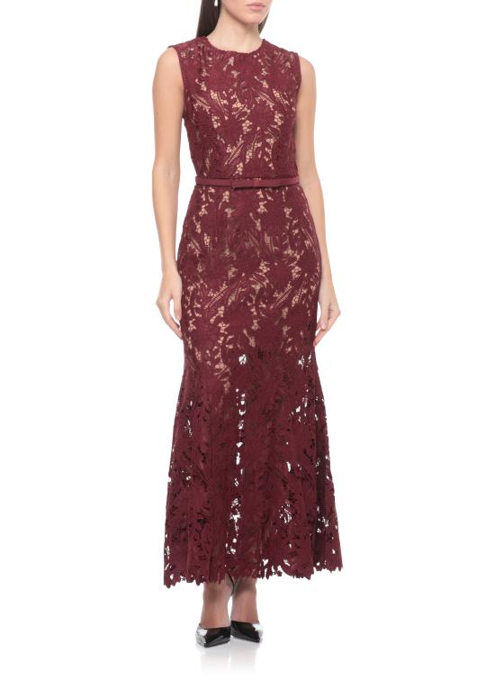 26SS 셀프 포트레이트 미디 원피스 RS26167MABU BURGUNDY GUIPUREBURGUNDY Bordeaux - SELF PORTRAIT