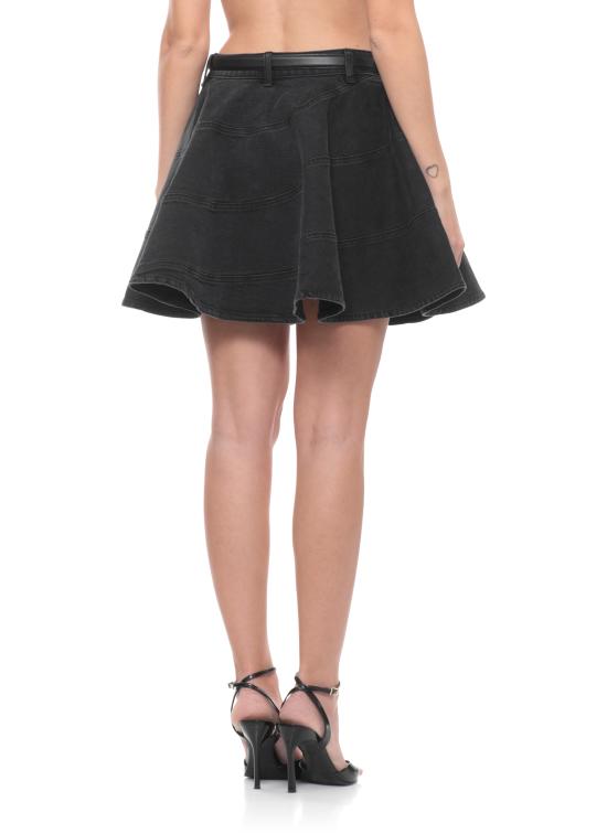 26SS 셀프 포트레이트 미디 스커트 RS26809SKB BLACK FLAREDBLACK Black - SELF PORTRAIT