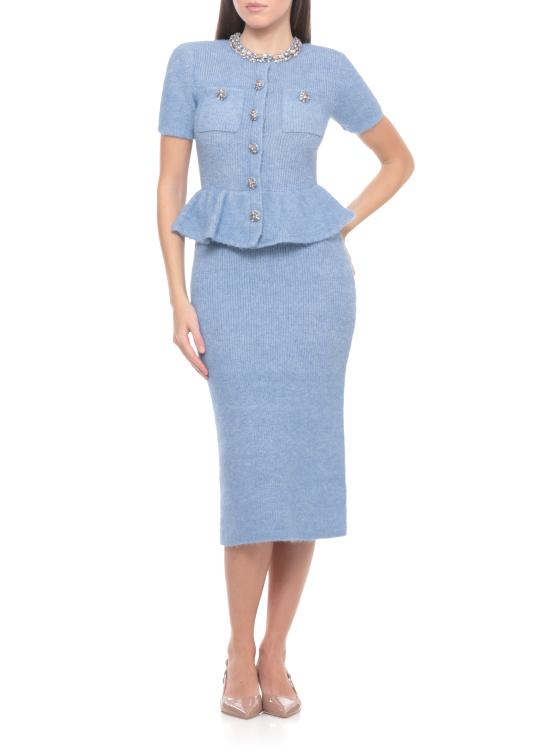 26SS 셀프 포트레이트 미디 원피스 RS26106MBL BLUE PEPLUMBLUE Blue - SELF PORTRAIT