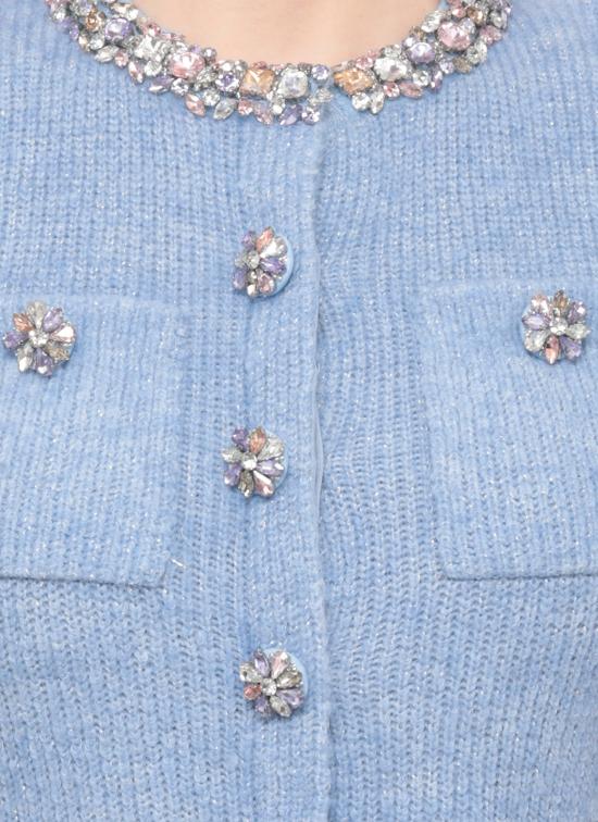 26SS 셀프 포트레이트 미디 원피스 RS26106MBL BLUE PEPLUMBLUE Blue - SELF PORTRAIT