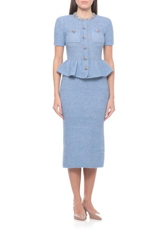 26SS 셀프 포트레이트 미디 원피스 RS26106MBL BLUE PEPLUMBLUE Blue - SELF PORTRAIT