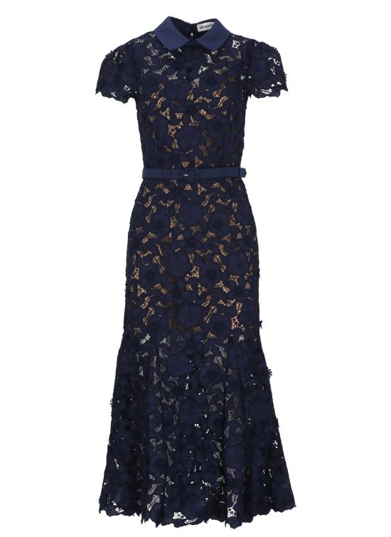 26SS 셀프 포트레이트 미디 원피스 RS26171MN NAVY GUIPURE LACENAVY Blue