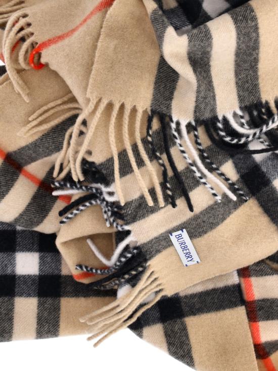 26SS 버버리 와이드 체크 캐시미어 스카프 8085931 A2021 Beige - BURBERRY