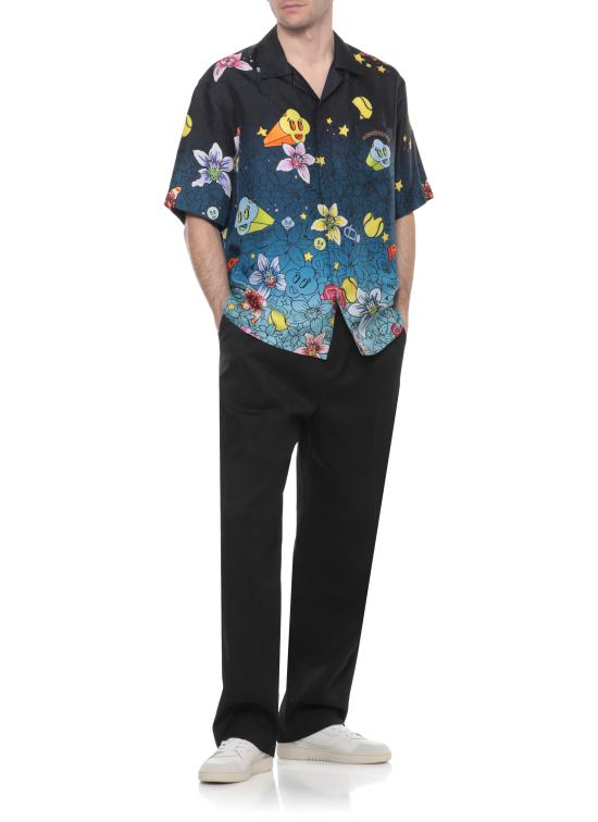 26SS 카사블랑카 반팔 셔츠 MSS26SH00303 COLLAGE D ICONES GRAPH Blue - CASABLANCA