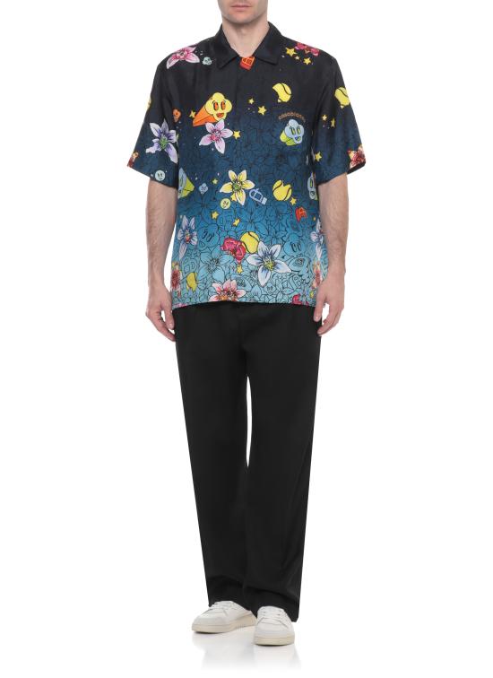 26SS 카사블랑카 반팔 셔츠 MSS26SH00303 COLLAGE D ICONES GRAPH Blue - CASABLANCA