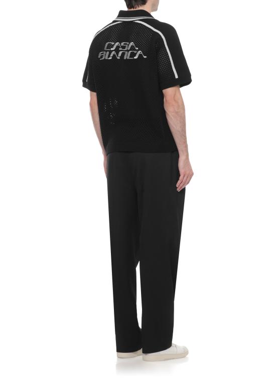 26SS 카사블랑카 반팔 셔츠 MSS26KW132001 CASABLANCA MESH Black - CASABLANCA