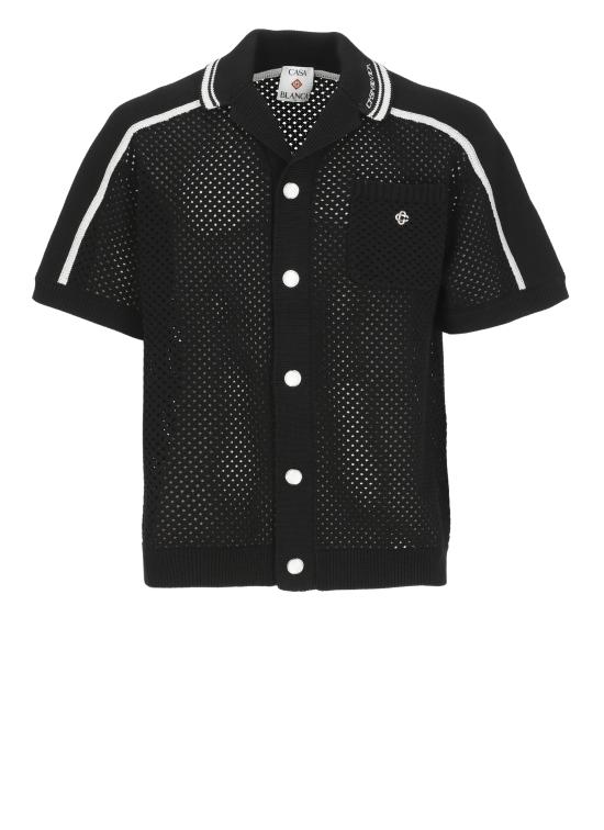 26SS 카사블랑카 반팔 셔츠 MSS26KW132001 CASABLANCA MESH Black