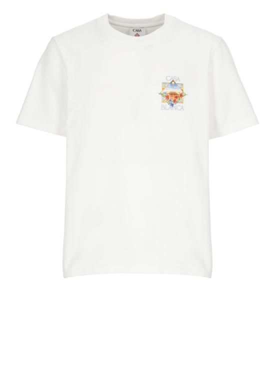 26SS 카사블랑카 반팔 티셔츠 MSS26JTS00113 TENNIS LANDSCAPE White