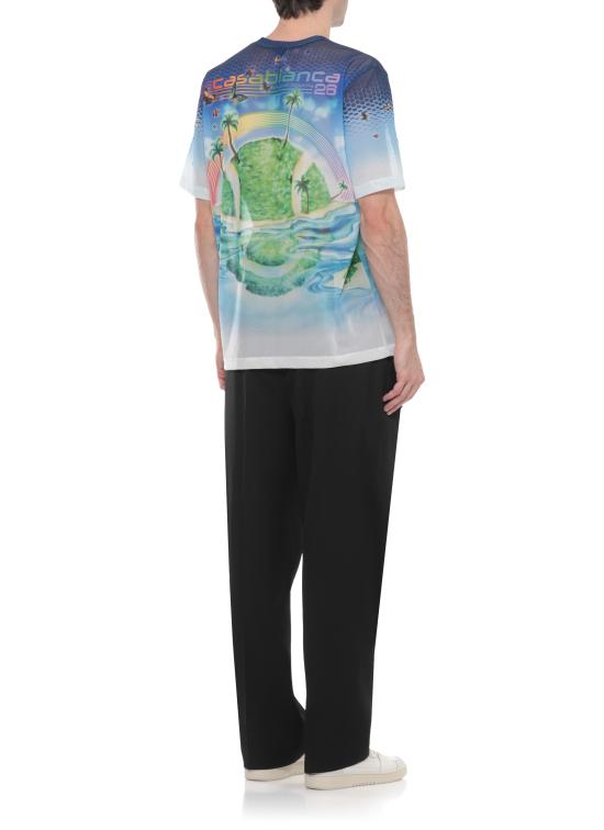 26SS 카사블랑카 반팔 티셔츠 MSP26TP07101 MESH Light Blue - CASABLANCA