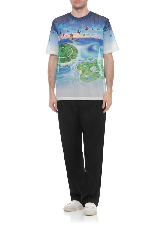 26SS 카사블랑카 반팔 티셔츠 MSP26TP07101 MESH Light Blue - CASABLANCA