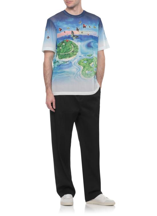 26SS 카사블랑카 반팔 티셔츠 MSP26TP07101 MESH Light Blue - CASABLANCA