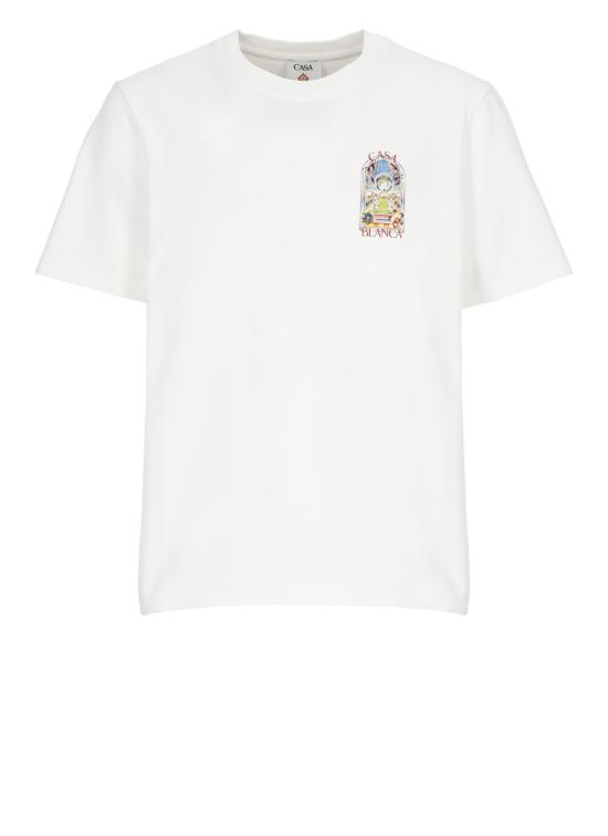 26SS 카사블랑카 반팔 티셔츠 MSS26JTS00115 TENNIS LANDSCAPE White