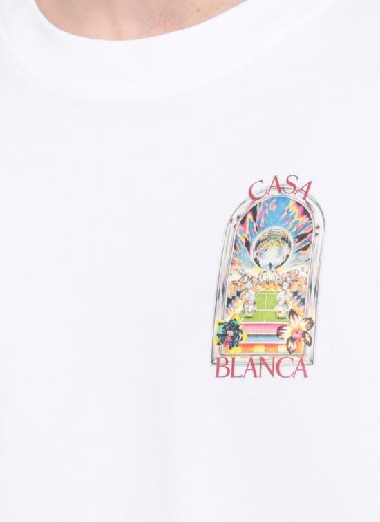 26SS 카사블랑카 반팔 티셔츠 MSS26JTS00115 TENNIS LANDSCAPE White - CASABLANCA