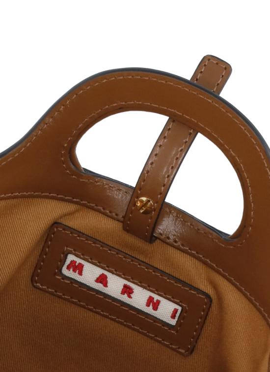 26SS 마르니 레더 & 라피아 트로피컬리아 마이크로백 BMMP0067Q0 P386000M50 Brown - MARNI