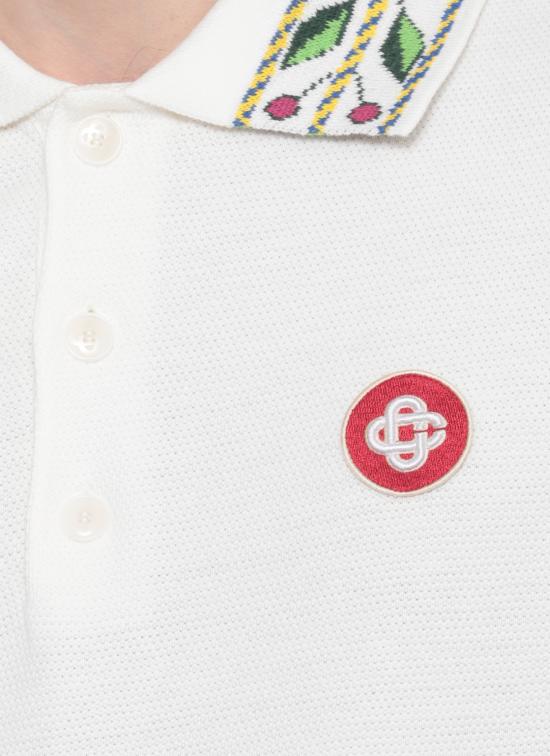 25FW 카사블랑카 폴로 티셔츠 MPF25JTP24301 TEXTURED PIQUE White - CASABLANCA