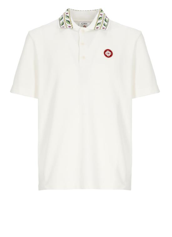 25FW 카사블랑카 폴로 티셔츠 MPF25JTP24301 TEXTURED PIQUE White