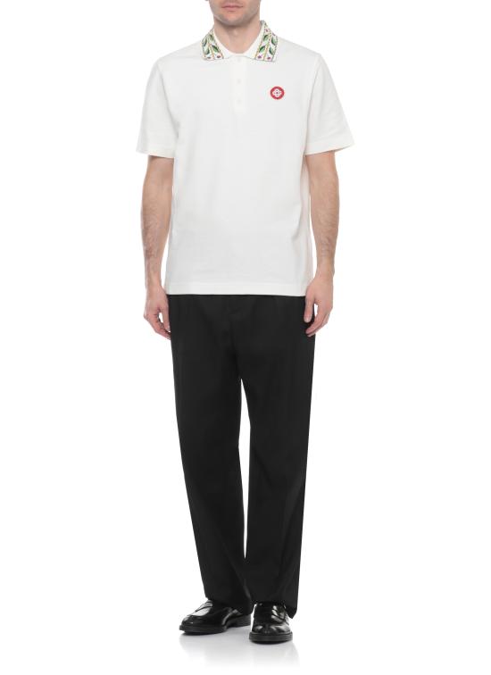 25FW 카사블랑카 폴로 티셔츠 MPF25JTP24301 TEXTURED PIQUE White - CASABLANCA