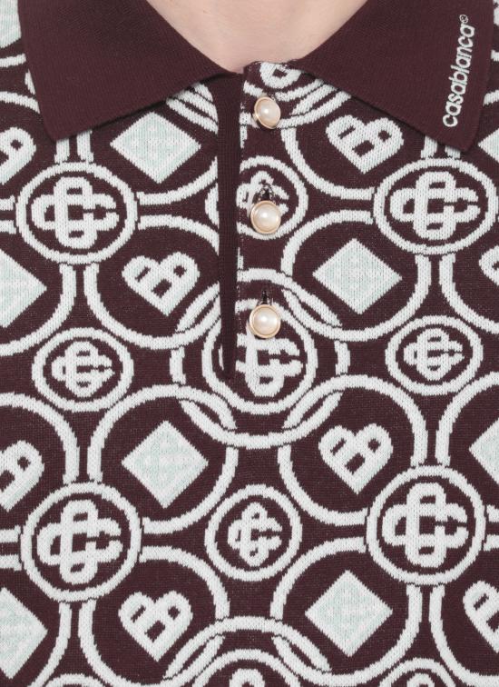 25FW 카사블랑카 폴로 티셔츠 MAW25KW109201 COTTON Bordeaux - CASABLANCA