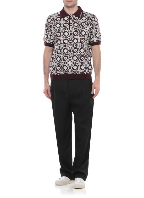 25FW 카사블랑카 폴로 티셔츠 MAW25KW109201 COTTON Bordeaux - CASABLANCA