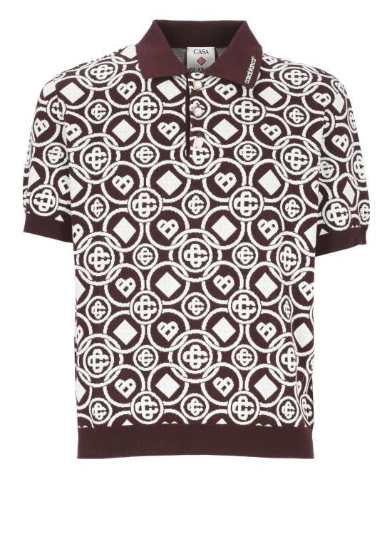 25FW 카사블랑카 폴로 티셔츠 MAW25KW109201 COTTON Bordeaux
