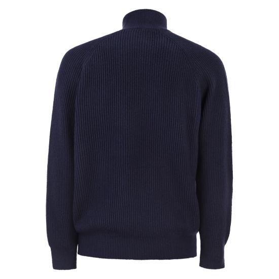 25FW 브루넬로 쿠치넬리 말필레 코튼 잉글리시 립 가디건 MNI708616 NAVY - BRUNELLO CUCINELLI