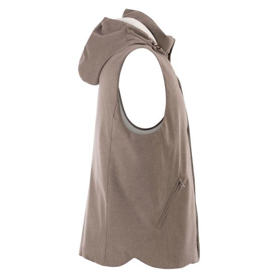 25FW 브루넬로 쿠치넬리 본디드 울 플란넬 디테처블 후드 다운 베스트 MM4701775 HAZELNUT - BRUNELLO CUCINELLI