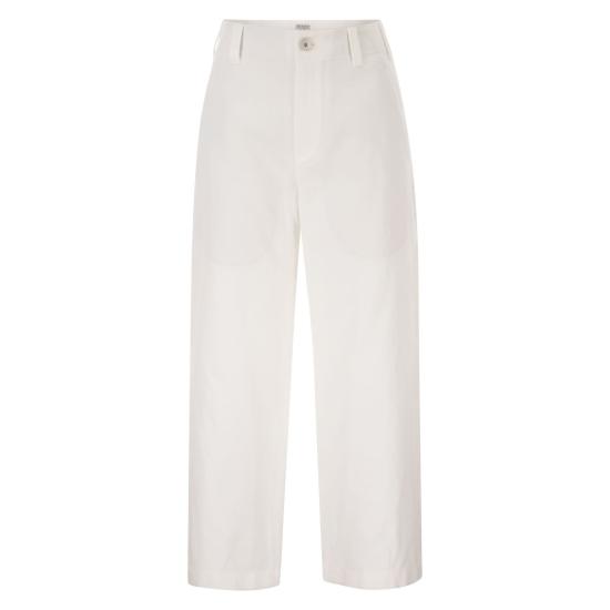 26SS 브루넬로 쿠치넬리 스트레이트 팬츠 ML118P9173 WHITE