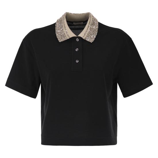 26SS 브루넬로 쿠치넬리 폴로 티셔츠 M0T63EJ105 BLACK