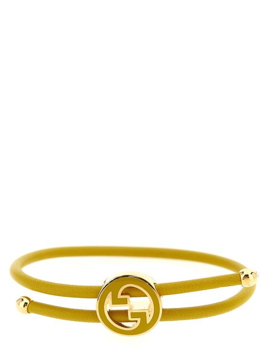 26SS 구찌 브레이슬릿 에나멜 라운드 인터로킹 837355IAAF18525 Yellow