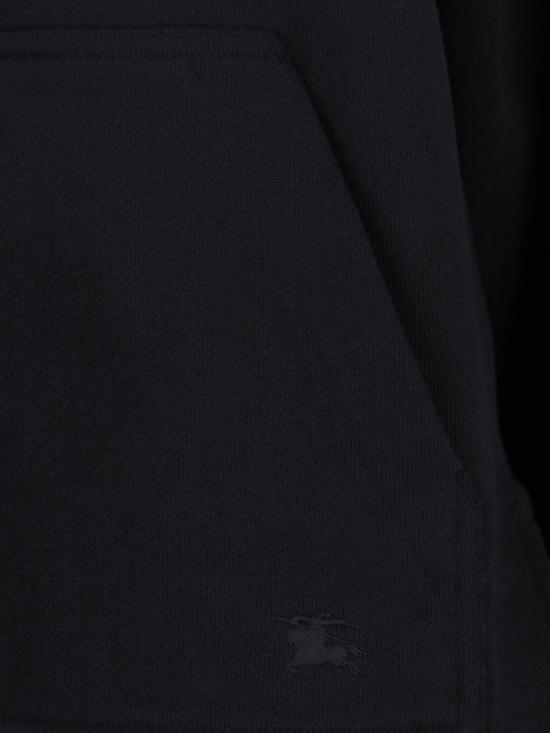 26SS 버버리 체크 트리밍 코튼 지퍼 후디 8121158 A1189 Black - BURBERRY