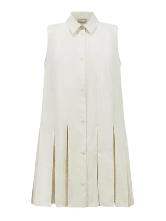  몽클레어 코튼 앤 실크 미니 셔츠 드레스 2G00011597LQ050 White