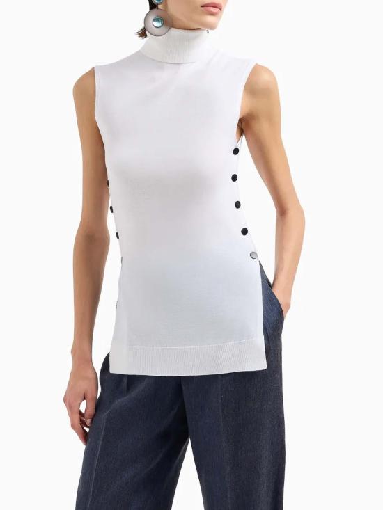  조르지오 아르마니 민소매 티셔츠 6DAK01AM25ZU0BN White - GIORGIO ARMANI