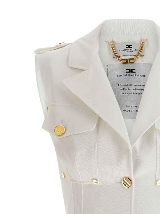 26SS 엘리자베타프랜치 미디 스커트 AB92861E2360 White - ELISABETTA FRANCHI